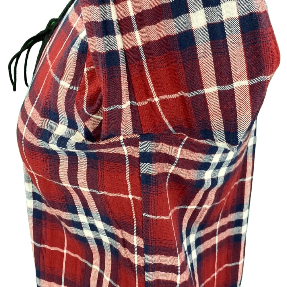 Windsor Burgundy Plaid Lace Up Tunic - Picture 11 of 13